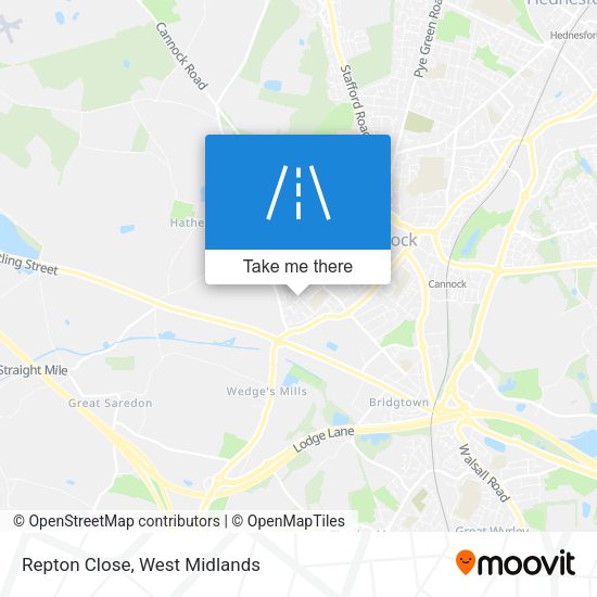 Repton Close map