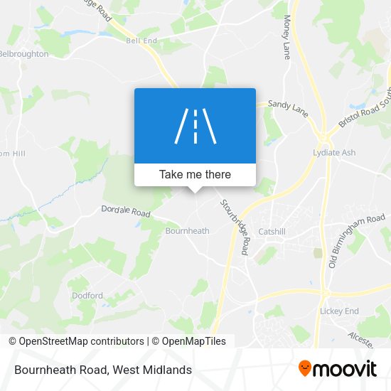 Bournheath Road map