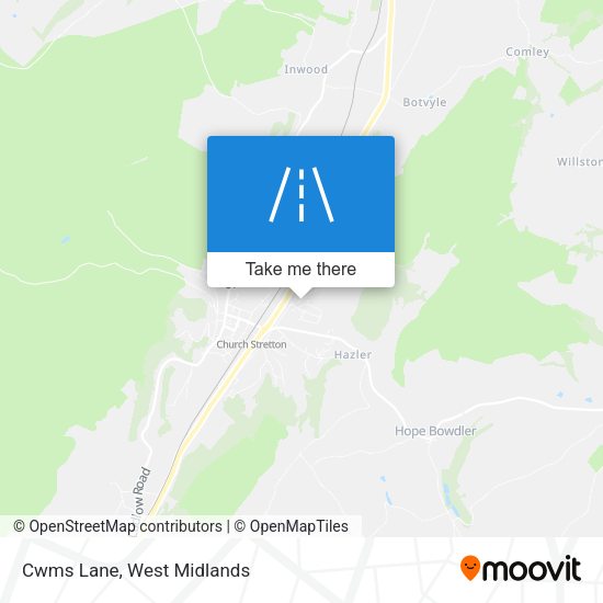 Cwms Lane map