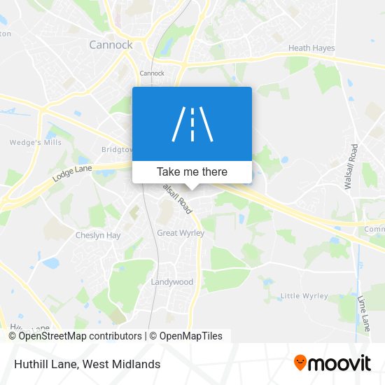 Huthill Lane map