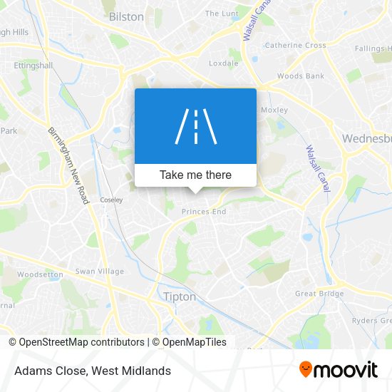 Adams Close map