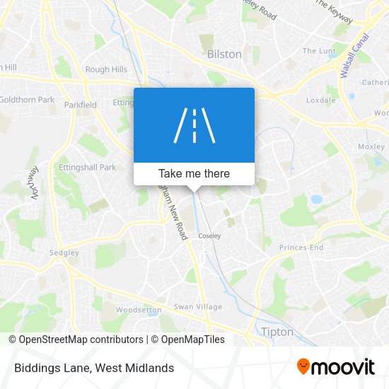 Biddings Lane map