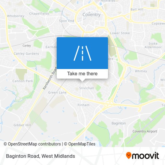 Baginton Road map