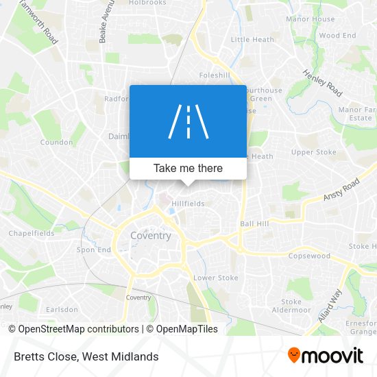 Bretts Close map
