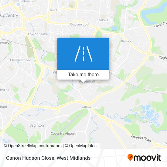 Canon Hudson Close map