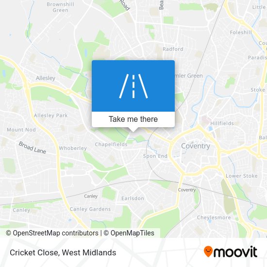 Cricket Close map