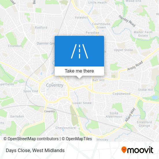 Days Close map