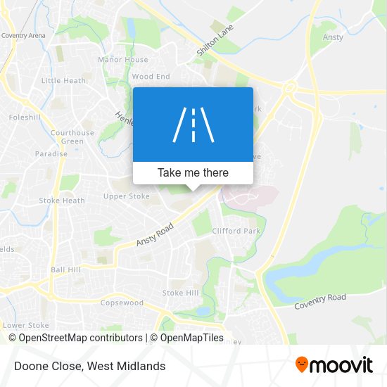 Doone Close map