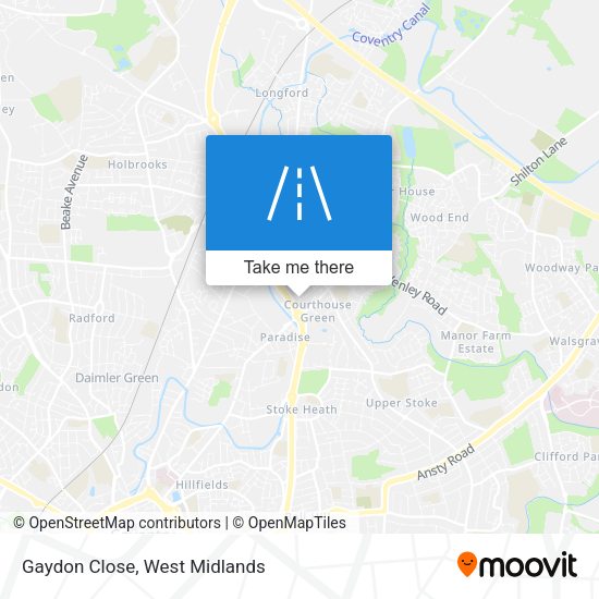 Gaydon Close map
