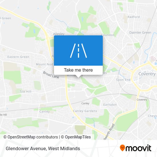 Glendower Avenue map