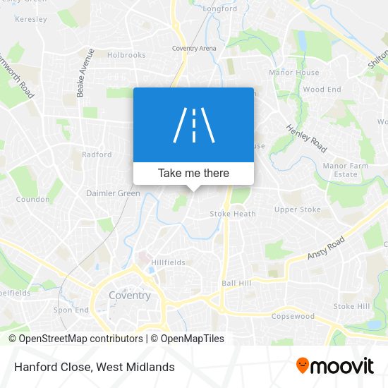Hanford Close map