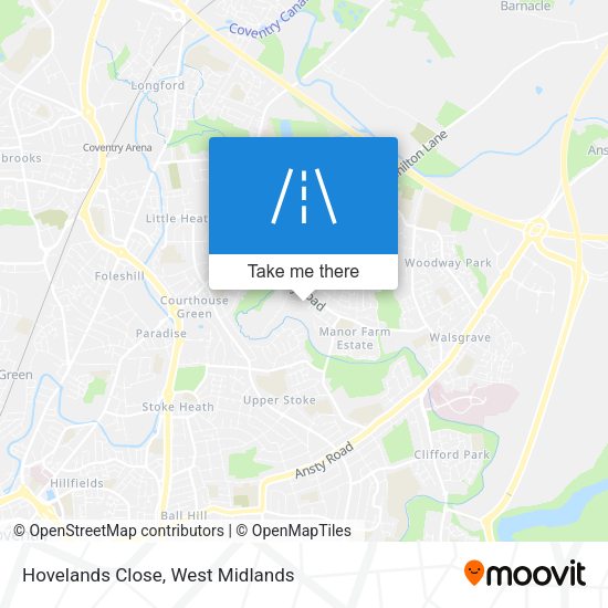 Hovelands Close map