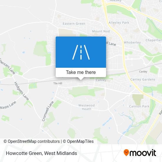 Howcotte Green map