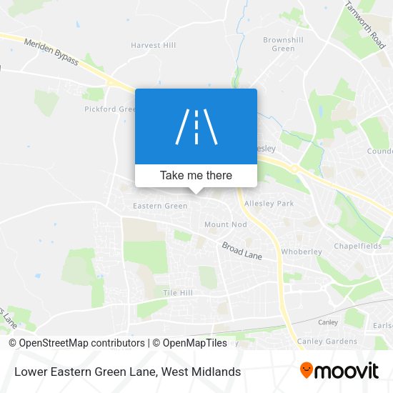 Lower Eastern Green Lane map
