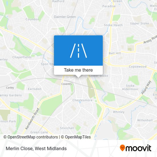 Merlin Close map
