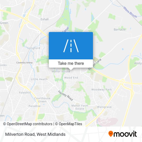 Milverton Road map