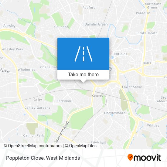 Poppleton Close map