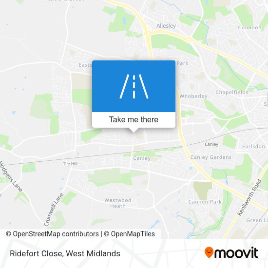 Ridefort Close map