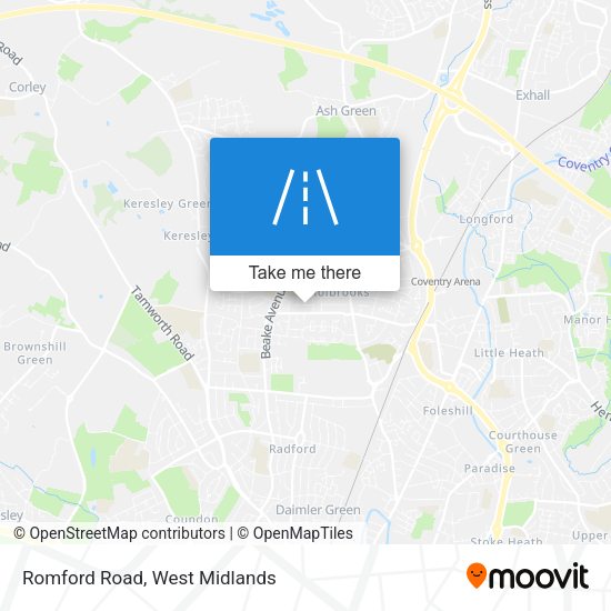 Romford Road map