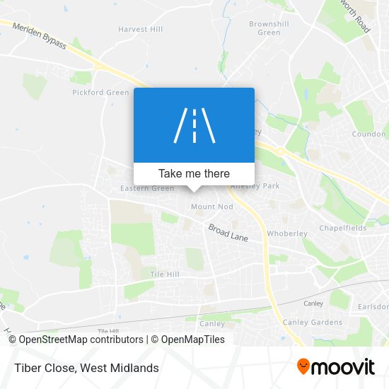Tiber Close map