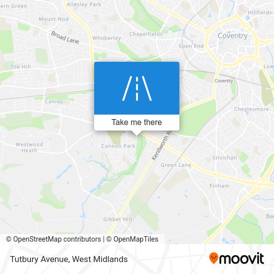 Tutbury Avenue map