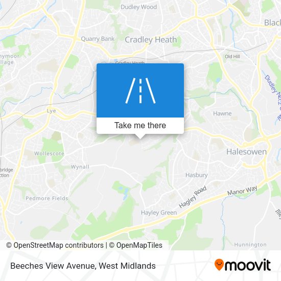 Beeches View Avenue map