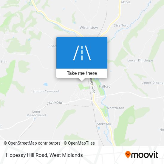Hopesay Hill Road map