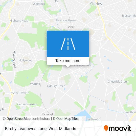 Birchy Leasowes Lane map