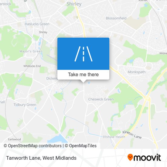 Tanworth Lane map
