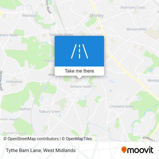 Tythe Barn Lane map