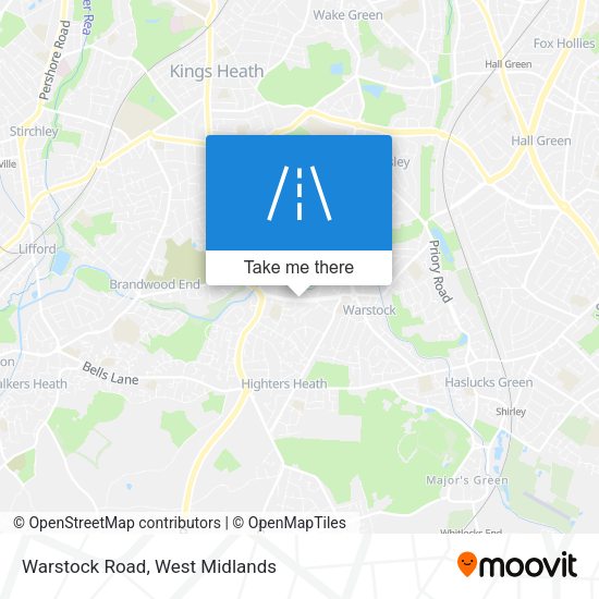 Warstock Road map
