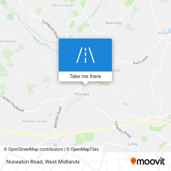 Nuneaton Road map