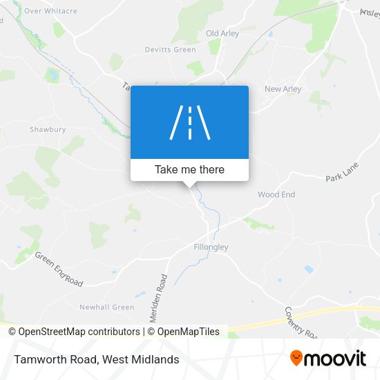 Tamworth Road map