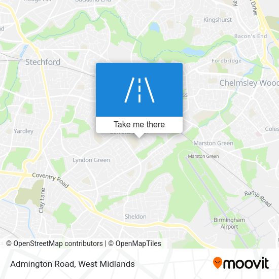 Admington Road map