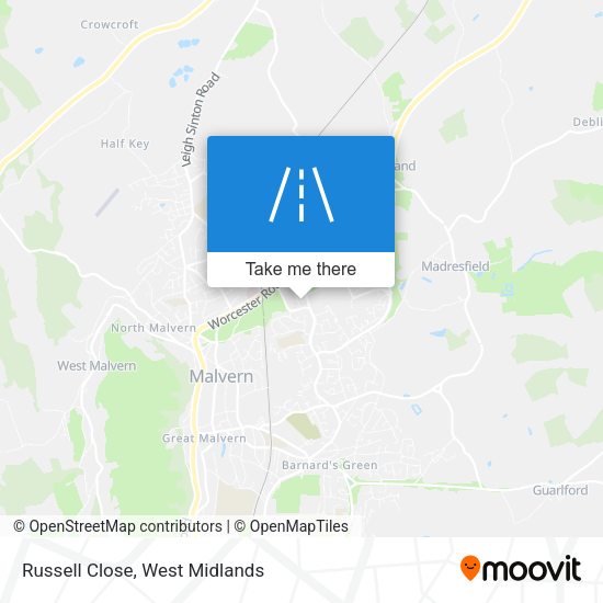 Russell Close map