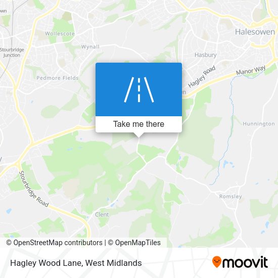 Hagley Wood Lane map