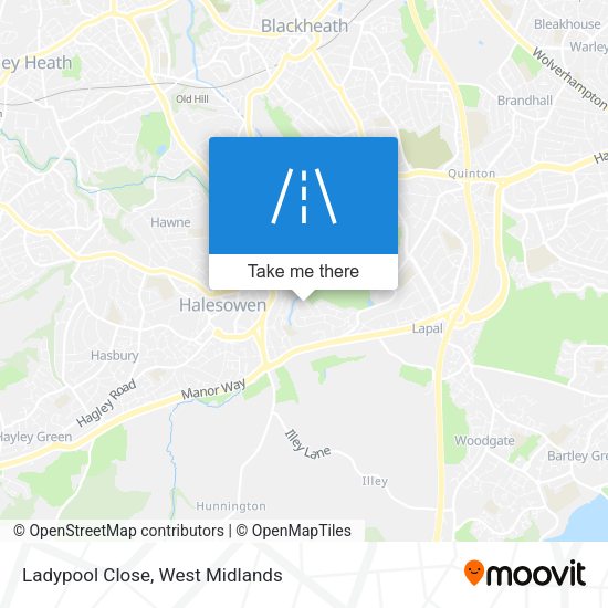 Ladypool Close map
