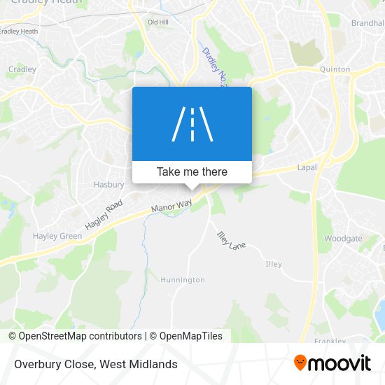 Overbury Close map
