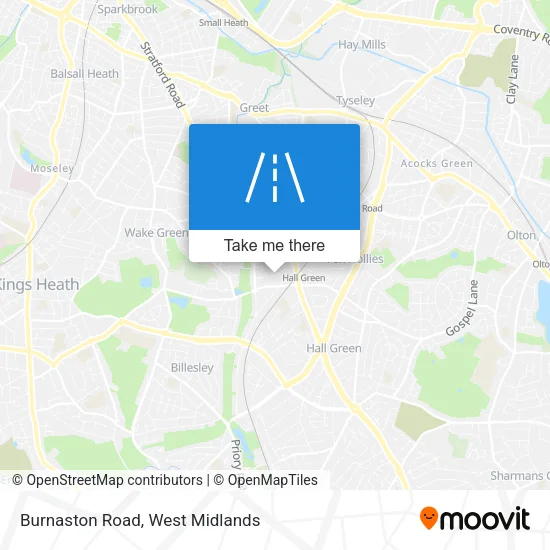 Burnaston Road map