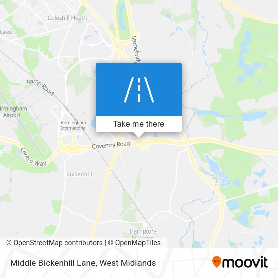 Middle Bickenhill Lane map