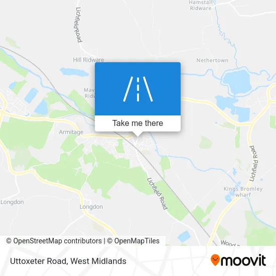 Uttoxeter Road map