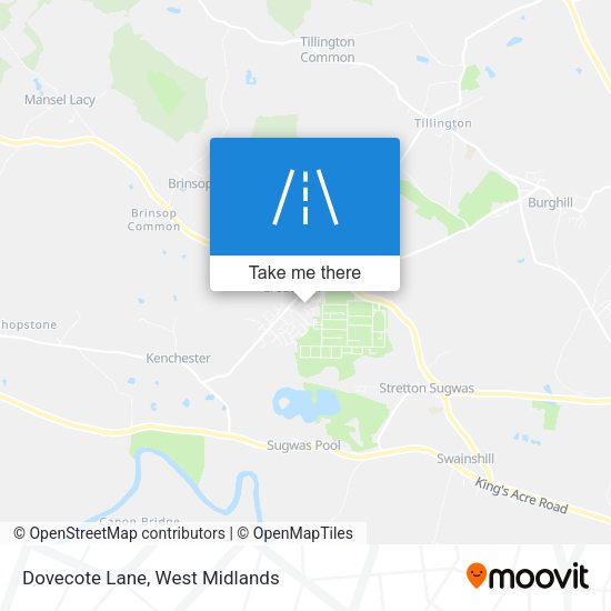 Dovecote Lane map