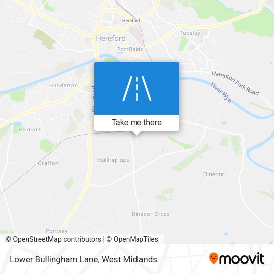 Lower Bullingham Lane map