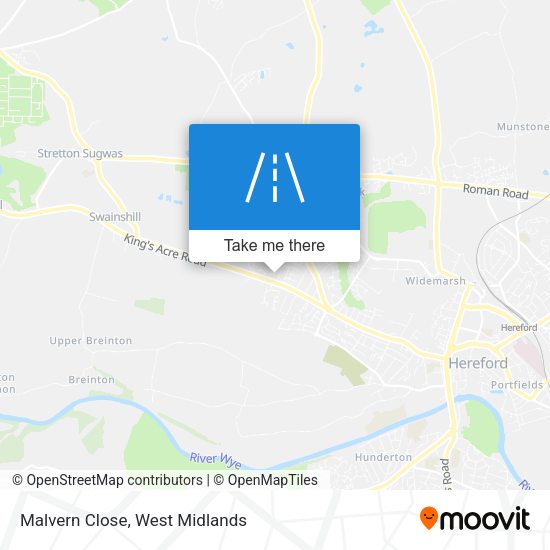Malvern Close map