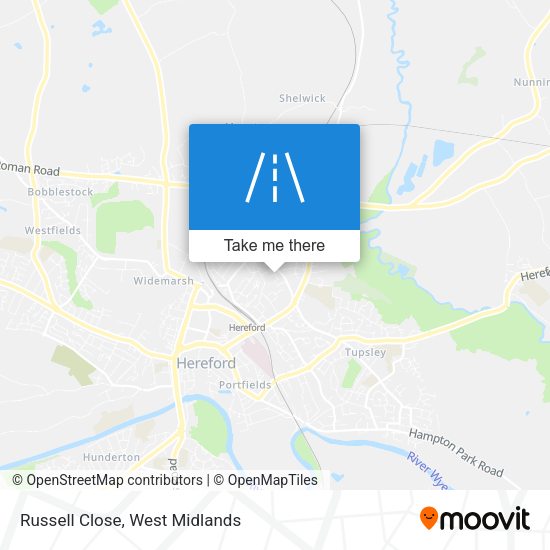 Russell Close map