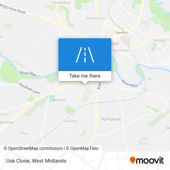 Usk Close map