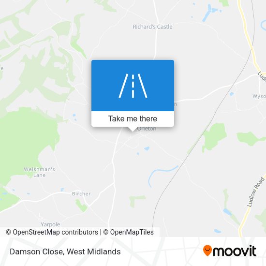 Damson Close map