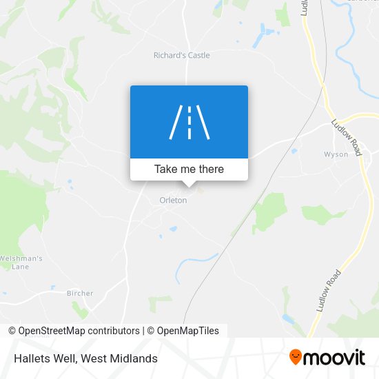 Hallets Well map