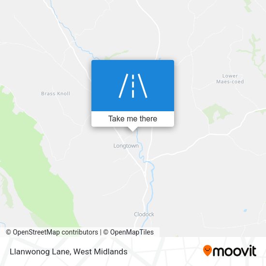 Llanwonog Lane map