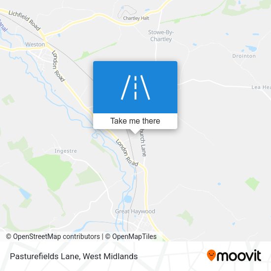 Pasturefields Lane map